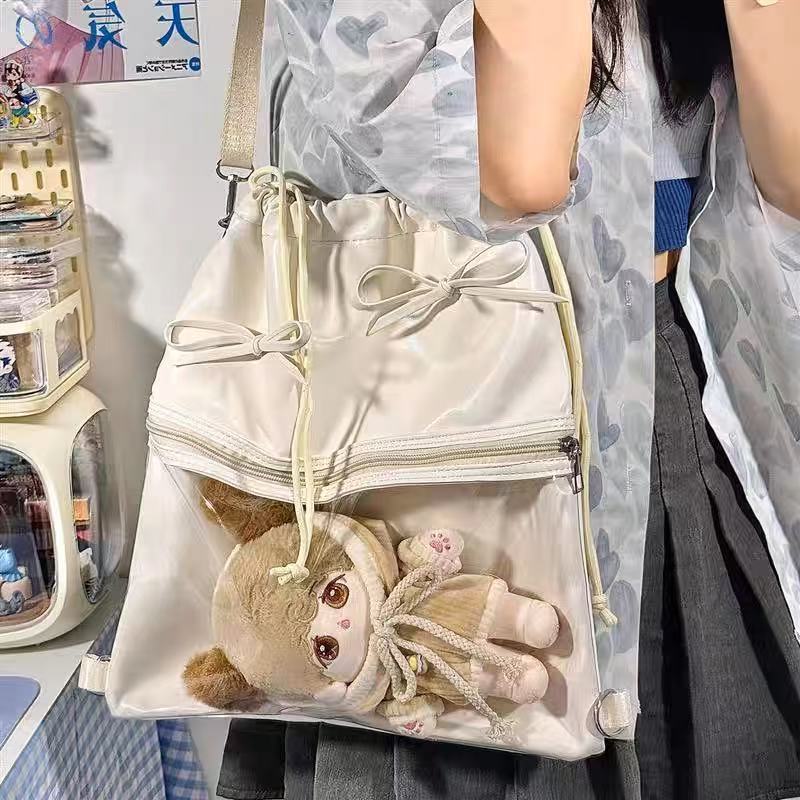 JIAERDI Sweet Cute Bow Drawstr - Anime Tote Bag review and price