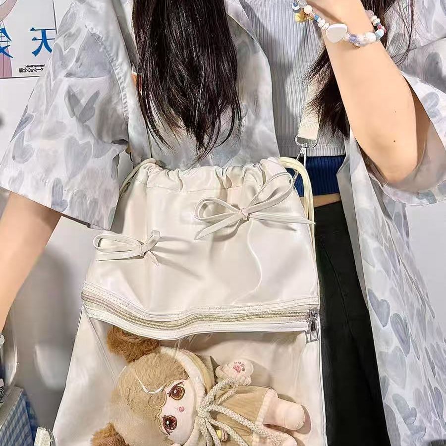 JIAERDI Sweet Cute Bow Drawstr - Anime Tote Bag review and price