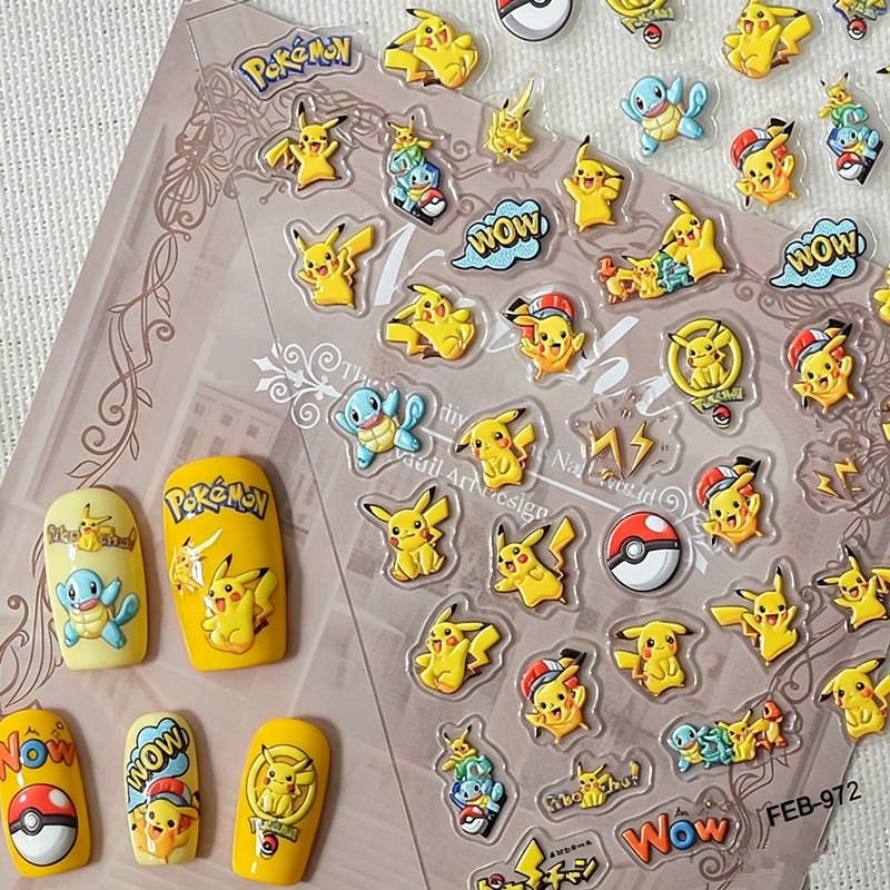 Cartoon Anime Pikachu Nail Art - Anime Merchandise Nepal review and price